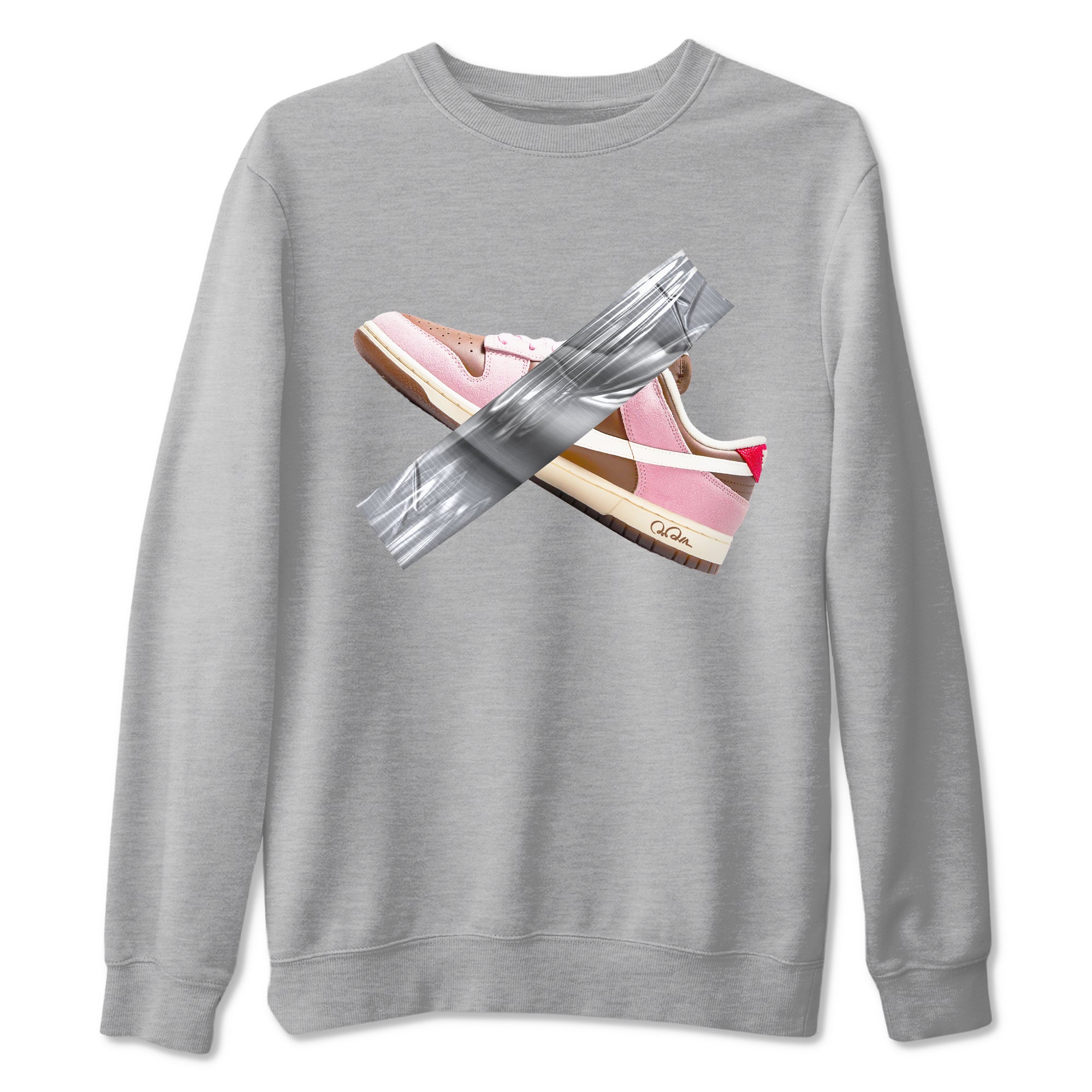 Dunk Cacao Wow And Pink Foam shirts to match jordans Duct Tape sneaker match tees Dunk Cacao Wow And Pink Foam SNRT Sneaker Tees streetwear brand Heather Grey 2 unisex cotton tee