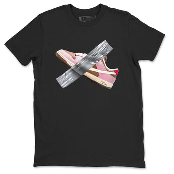 Dunk Cacao Wow And Pink Foam shirts to match jordans Duct Tape sneaker match tees Dunk Cacao Wow And Pink Foam SNRT Sneaker Tees streetwear brand Black 2 unisex cotton tee