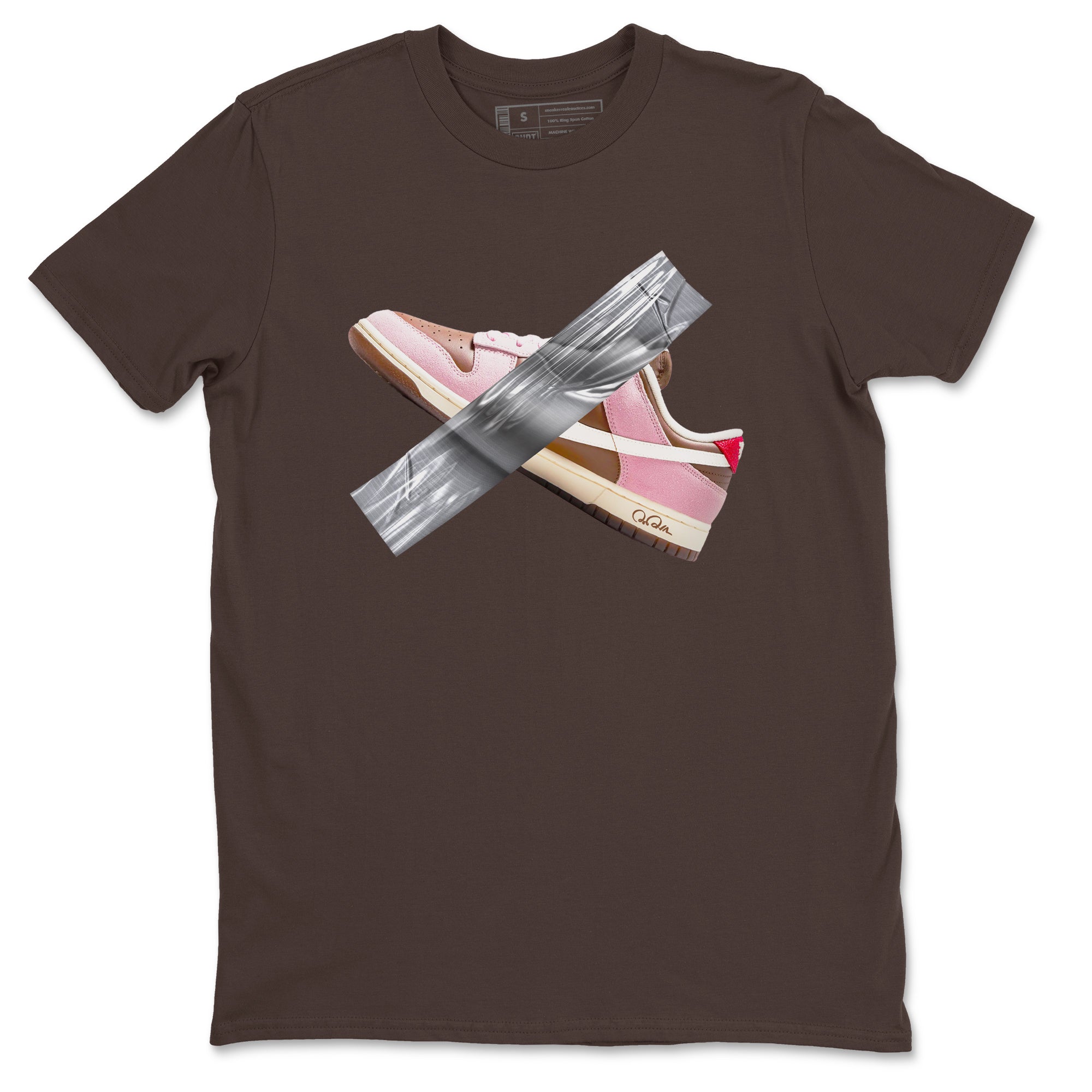 Dunk Cacao Wow And Pink Foam shirts to match jordans Duct Tape sneaker match tees Dunk Cacao Wow And Pink Foam SNRT Sneaker Tees streetwear brand Dark Chocolate 2 unisex cotton tee