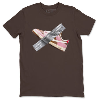 Dunk Cacao Wow And Pink Foam shirts to match jordans Duct Tape sneaker match tees Dunk Cacao Wow And Pink Foam SNRT Sneaker Tees streetwear brand Dark Chocolate 2 unisex cotton tee