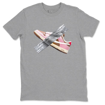 Dunk Cacao Wow And Pink Foam shirts to match jordans Duct Tape sneaker match tees Dunk Cacao Wow And Pink Foam SNRT Sneaker Tees streetwear brand Heather Grey 2 unisex cotton tee