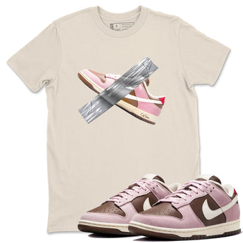 Dunk Cacao Wow And Pink Foam shirts to match jordans Duct Tape sneaker match tees Dunk Cacao Wow And Pink Foam SNRT Sneaker Tees streetwear brand Natural 1 unisex cotton tee