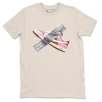 Dunk Cacao Wow And Pink Foam shirts to match jordans Duct Tape sneaker match tees Dunk Cacao Wow And Pink Foam SNRT Sneaker Tees streetwear brand Natural 2 unisex cotton tee