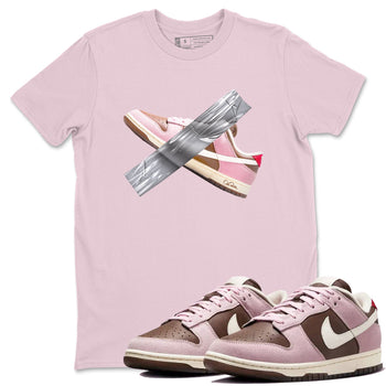 Dunk Cacao Wow And Pink Foam shirts to match jordans Duct Tape sneaker match tees Dunk Cacao Wow And Pink Foam SNRT Sneaker Tees streetwear brand Pink 1 unisex cotton tee