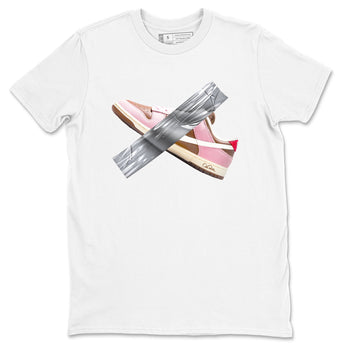 Dunk Cacao Wow And Pink Foam shirts to match jordans Duct Tape sneaker match tees Dunk Cacao Wow And Pink Foam SNRT Sneaker Tees streetwear brand White 2 unisex cotton tee