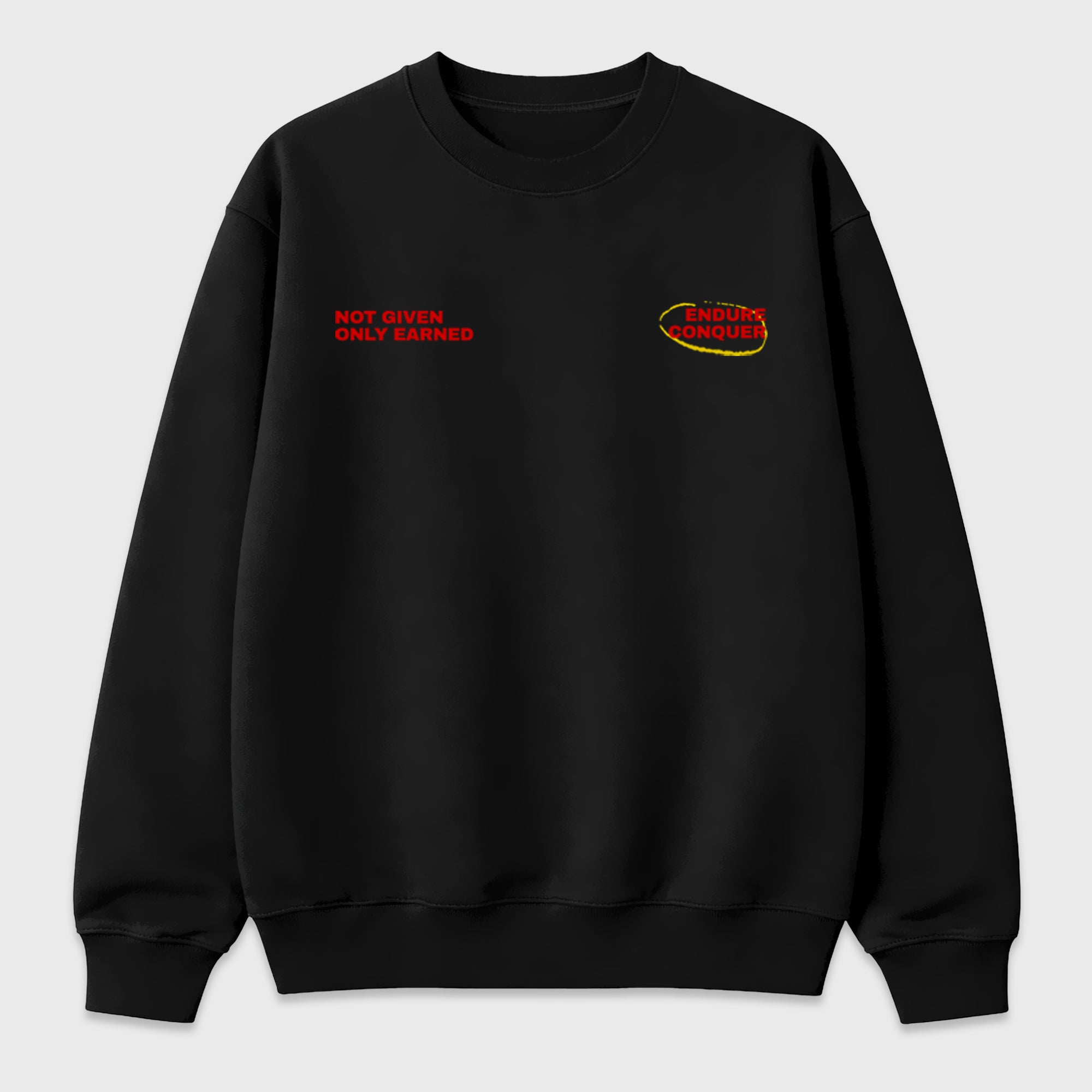 Earned Glory Black Graphic Sweatshirt - 3, a graphic streetwear sweatshirt inspired by Air Jordan 14 Challenge Red sneakers for an easy coordinated sneaker fit.