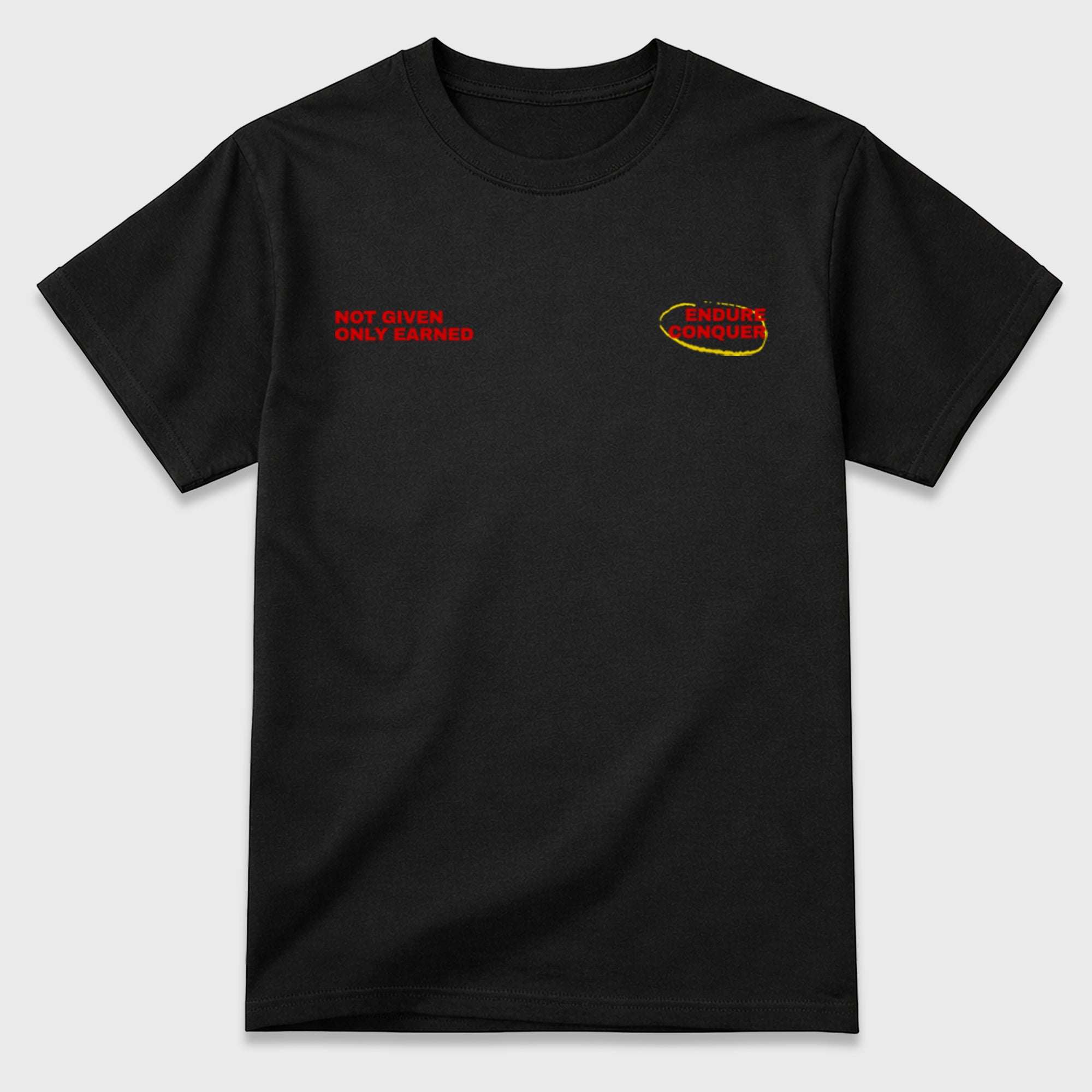 Earned Glory Black Graphic T-Shirt - 3, sneaker matching shirt designed to pair with Air Jordan 14 Challenge Red sneakers for a coordinated streetwear outfit.