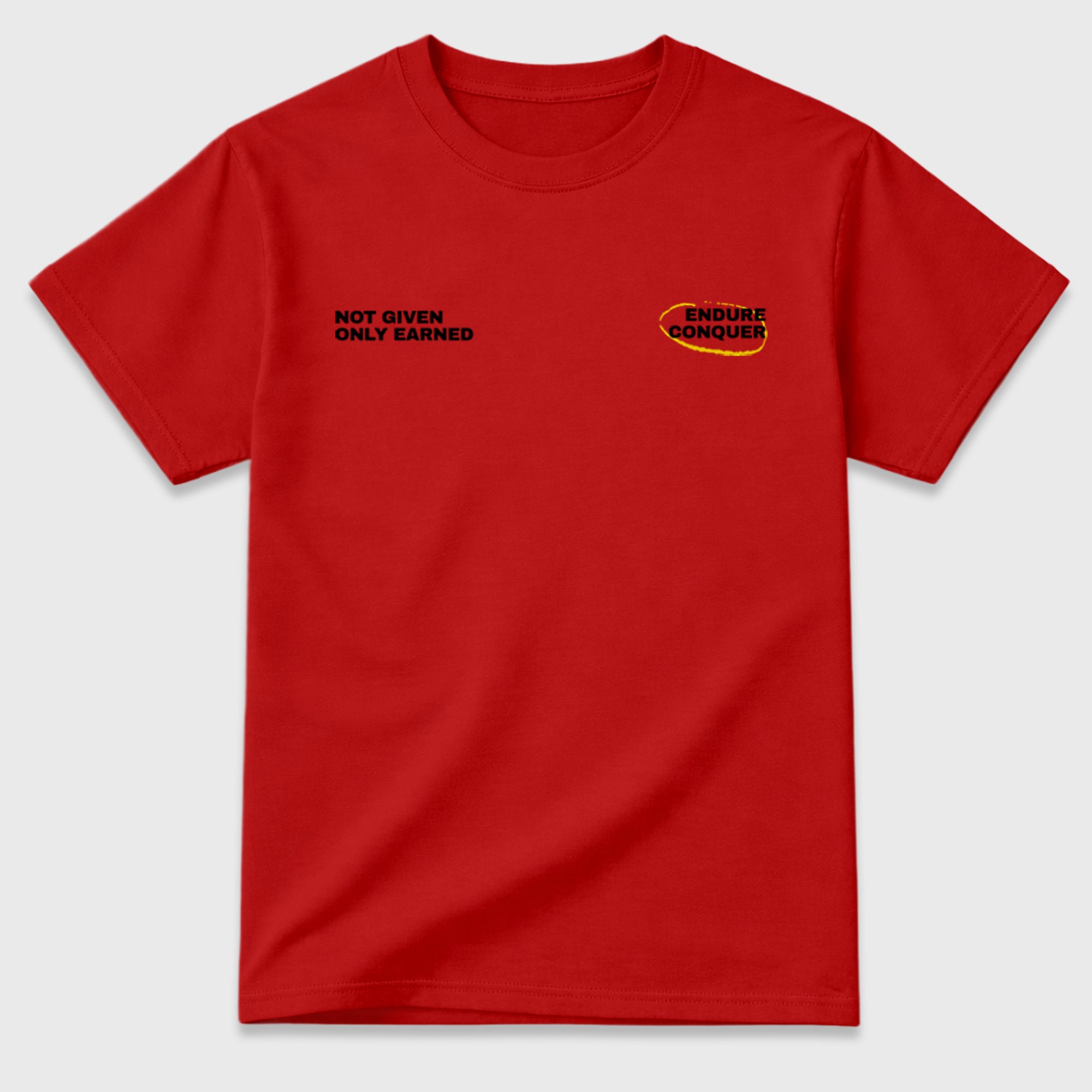 Earned Glory Red Graphic T-Shirt - 2, sneaker tee made to match Air Jordan 14 Challenge Red sneakers with original graphic artwork for a coordinated sneaker outfit.
