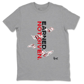 AE 1 Bred shirts to match jordans Earned Not Given sneaker match tees AE 1 Bred match shoes to clothes SNRT Sneaker Tees unisex cotton Heather Grey 2 shirts