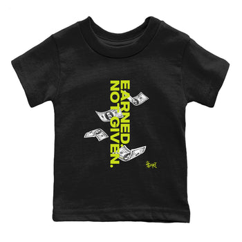 Foams One Black Volt shirts to match jordans Earned Not Given sneaker match tees Air Foamposite One Black and Volt match shoes to clothes SNRT Sneaker Tees Youth Baby Black 2 tee