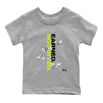 Foams One Black Volt shirts to match jordans Earned Not Given sneaker match tees Air Foamposite One Black and Volt match shoes to clothes SNRT Sneaker Tees Youth Baby Heather Grey 2 tee