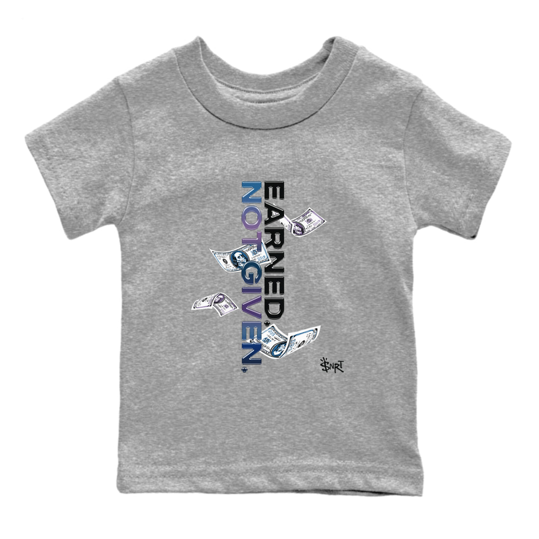 Air Foamposite One Galaxy shirts to match jordans Earned Not Given sneaker match tees Air Foamposite One Galaxy SNRT Sneaker Release Tees Youth Baby Heather Grey 2 crew neck shirts