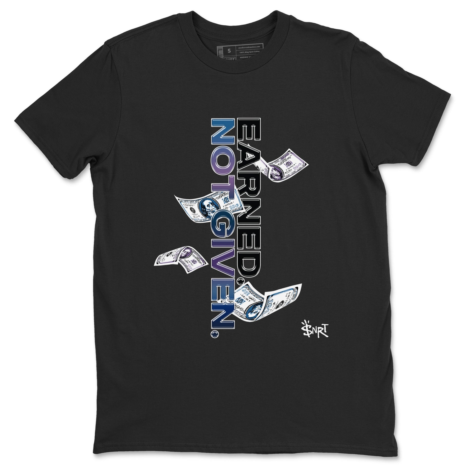 Air Foamposite One Galaxy shirts to match jordans Earned Not Given sneaker match tees Air Foamposite One Galaxy SNRT Sneaker Release Tees unisex cotton Black 2 crew neck shirts