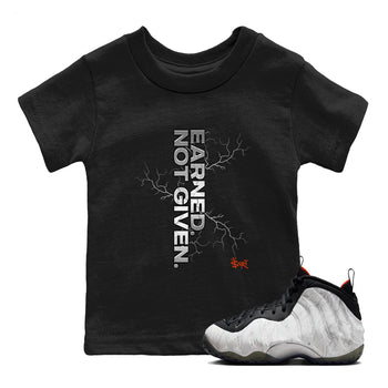 Foams One Jin shirts to match jordans Earned Not Given sneaker match tees Air Foamposite One Jin match shoes to clothes SNRT Sneaker Tees Youth Baby Black 1 tee