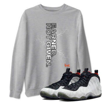 Foams One Jin shirts to match jordans Earned Not Given sneaker match tees Air Foamposite One Jin match shoes to clothes SNRT Sneaker Tees unisex cotton Heather Grey 1 shirts
