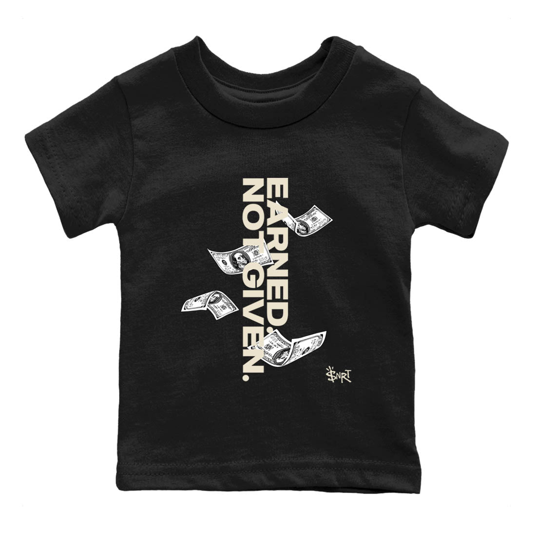 Sneaker Threads – Sneaker Tees To Match Air Foamposite One Pearl – Earned Not Given Youth Graphic Tee Black 2. Perfect for Jordan releases 2025 colorways.