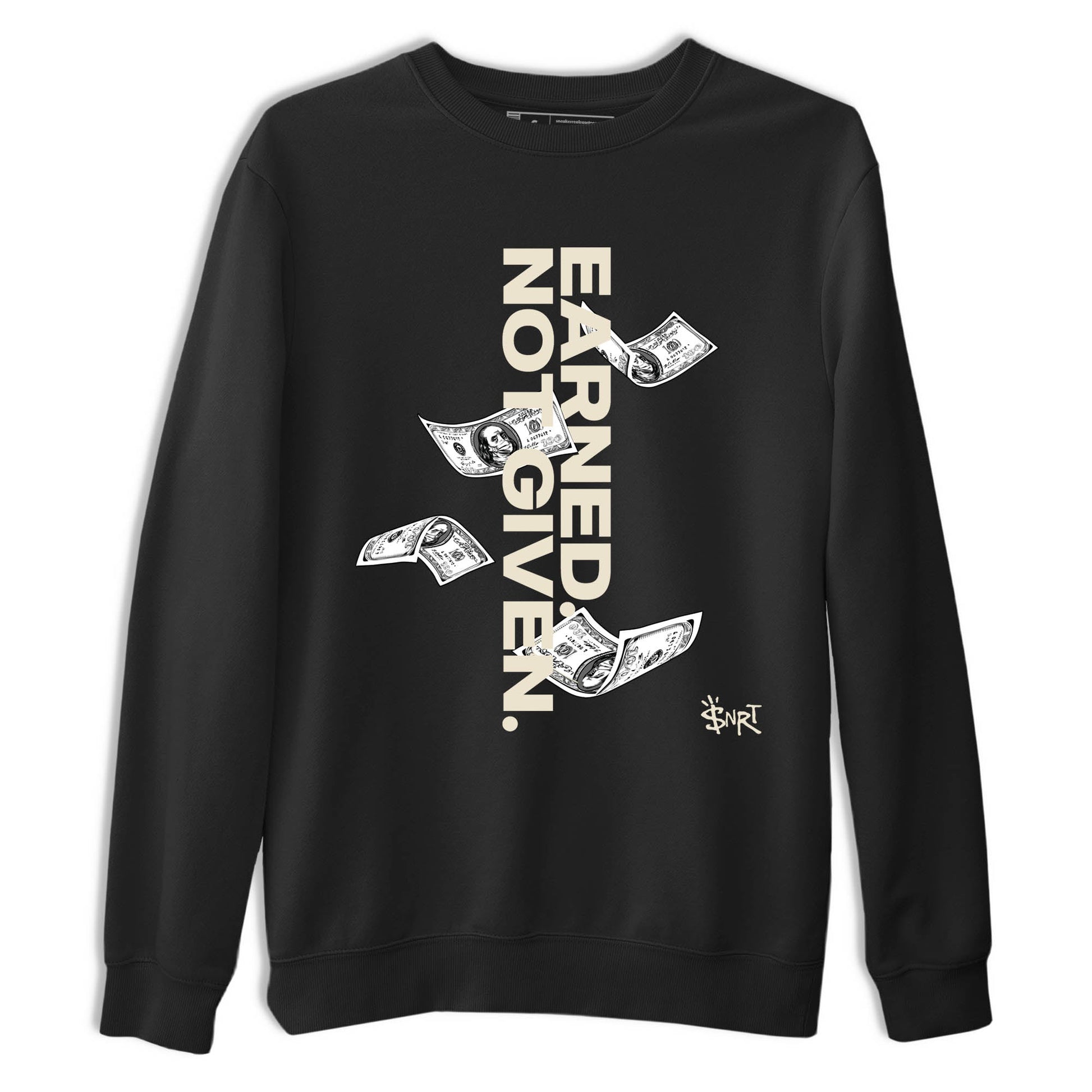 Sneaker Threads – Sneaker Tees To Match Air Foamposite One Pearl – Earned Not Given Graphic Tee Black 2. Perfect for Jordan releases 2025 colorways.