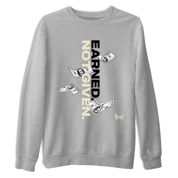 Sneaker Threads – Sneaker Tees To Match Air Foamposite One Pearl – Earned Not Given Graphic Tee Heather Grey 2. Perfect for Jordan releases 2025 colorways.