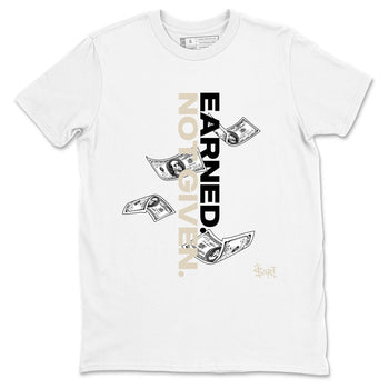 Sneaker Threads – Sneaker Tees To Match Air Foamposite One Pearl – Earned Not Given Graphic Tee White 2. Perfect for Jordan releases 2025 colorways.