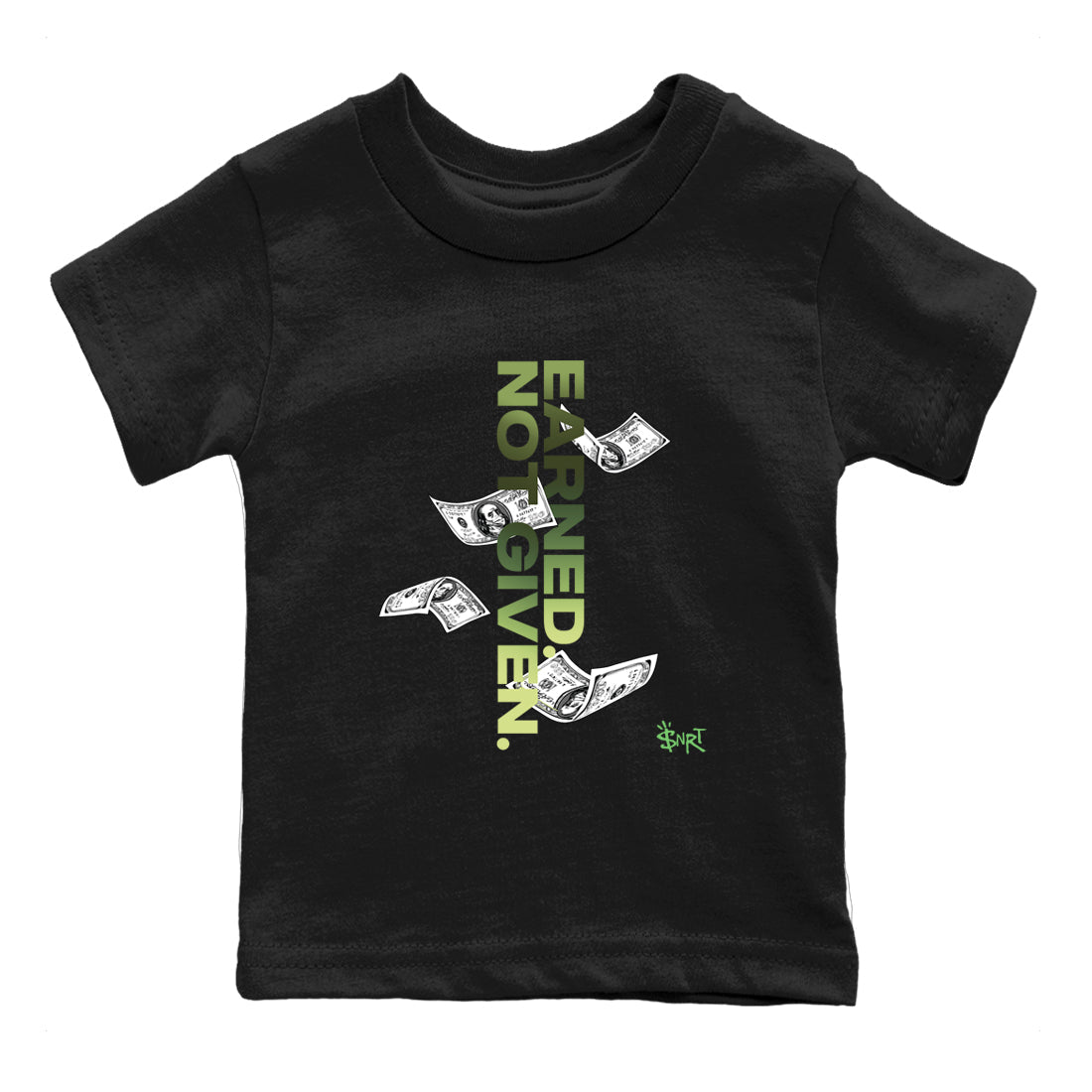 Best Christmas gifts for sneakerheads - Sneaker Tees To Match Air Foamposite One Pine Green Sneakers – Earned Not Given Kids T-Shirt Black 2