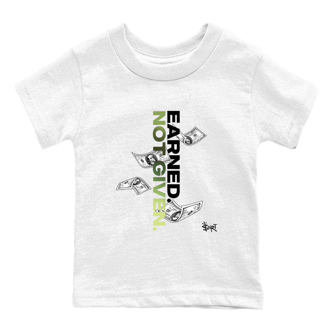 Best Christmas gifts for sneakerheads - Sneaker Tees To Match Air Foamposite One Pine Green Sneakers – Earned Not Given Kids T-Shirt White 2