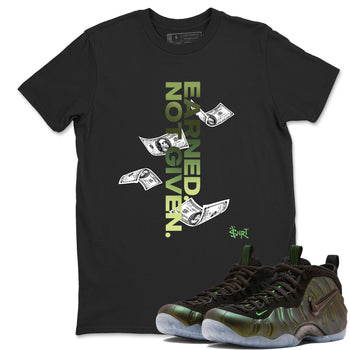 Best Christmas gifts for sneakerheads - Sneaker Tees To Match Air Foamposite One Pine Green Sneakers – Earned Not Given Tee Black 1