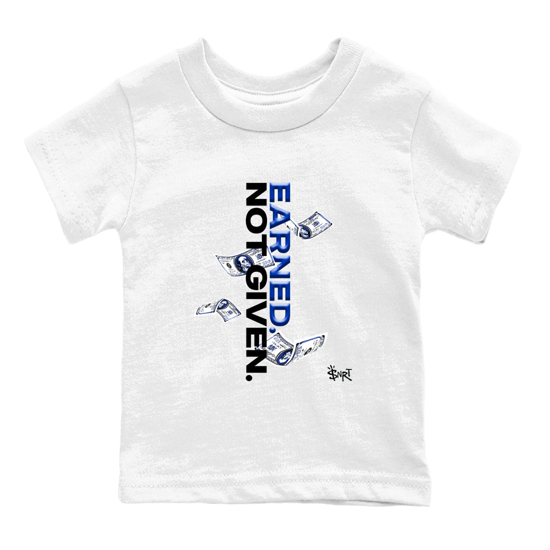 Air Foamposite One Royal shirts to match jordans Earned Not Given sneaker match tees Air Foamposite One Royal SNRT Sneaker Release Tees Youth Baby White 2 crew neck shirts