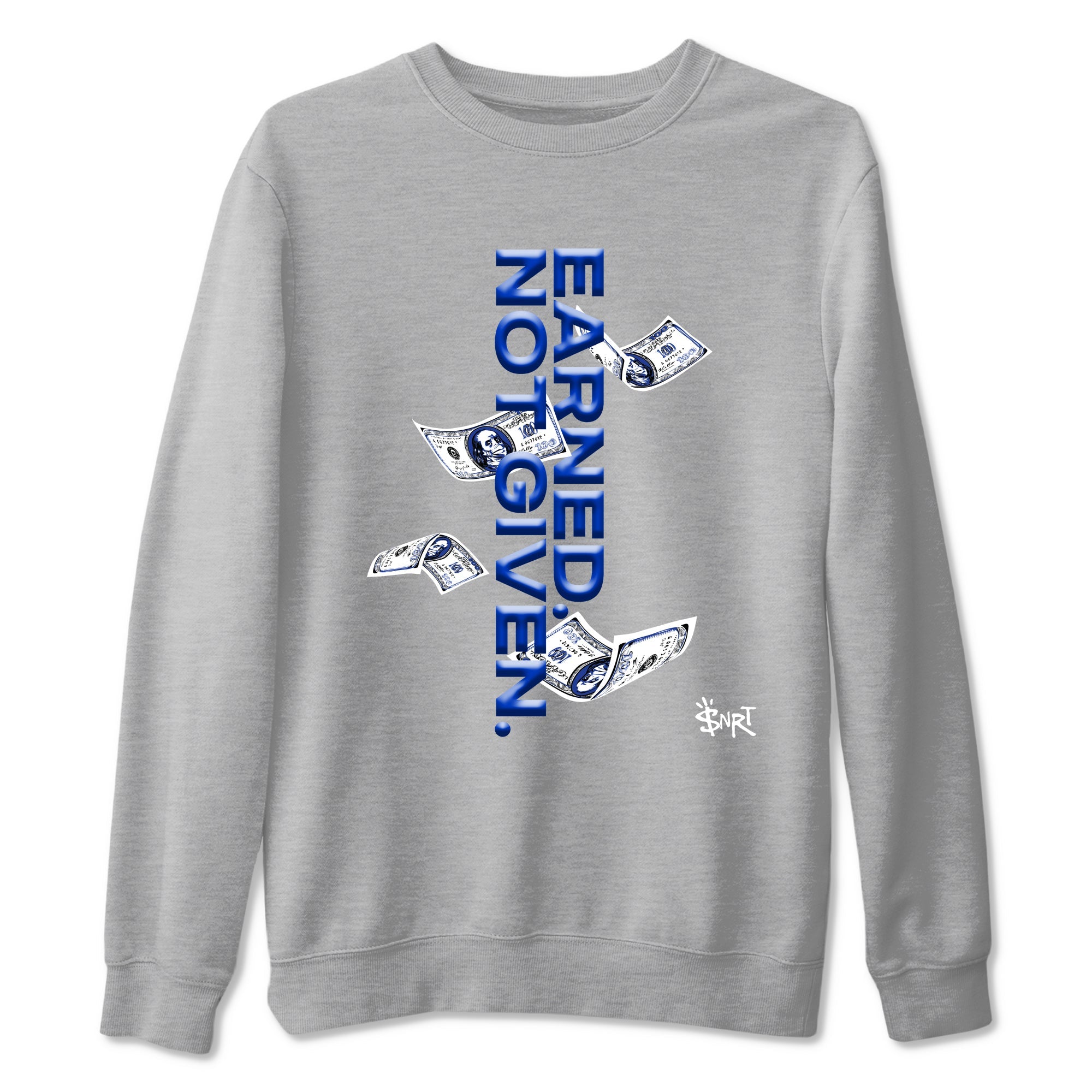 Air Foamposite One Royal shirts to match jordans Earned Not Given sneaker match tees Air Foamposite One Royal SNRT Sneaker Release Tees unisex cotton Heather Grey 2 crew neck shirts