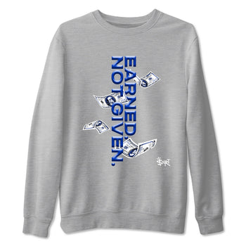 Air Foamposite One Royal shirts to match jordans Earned Not Given sneaker match tees Air Foamposite One Royal SNRT Sneaker Release Tees unisex cotton Heather Grey 2 crew neck shirts
