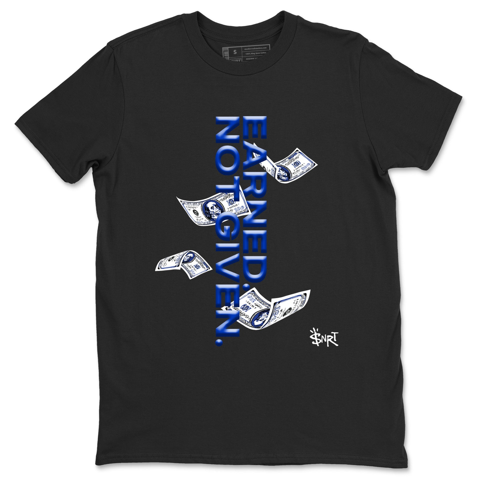 Air Foamposite One Royal shirts to match jordans Earned Not Given sneaker match tees Air Foamposite One Royal SNRT Sneaker Release Tees unisex cotton Black 2 crew neck shirts