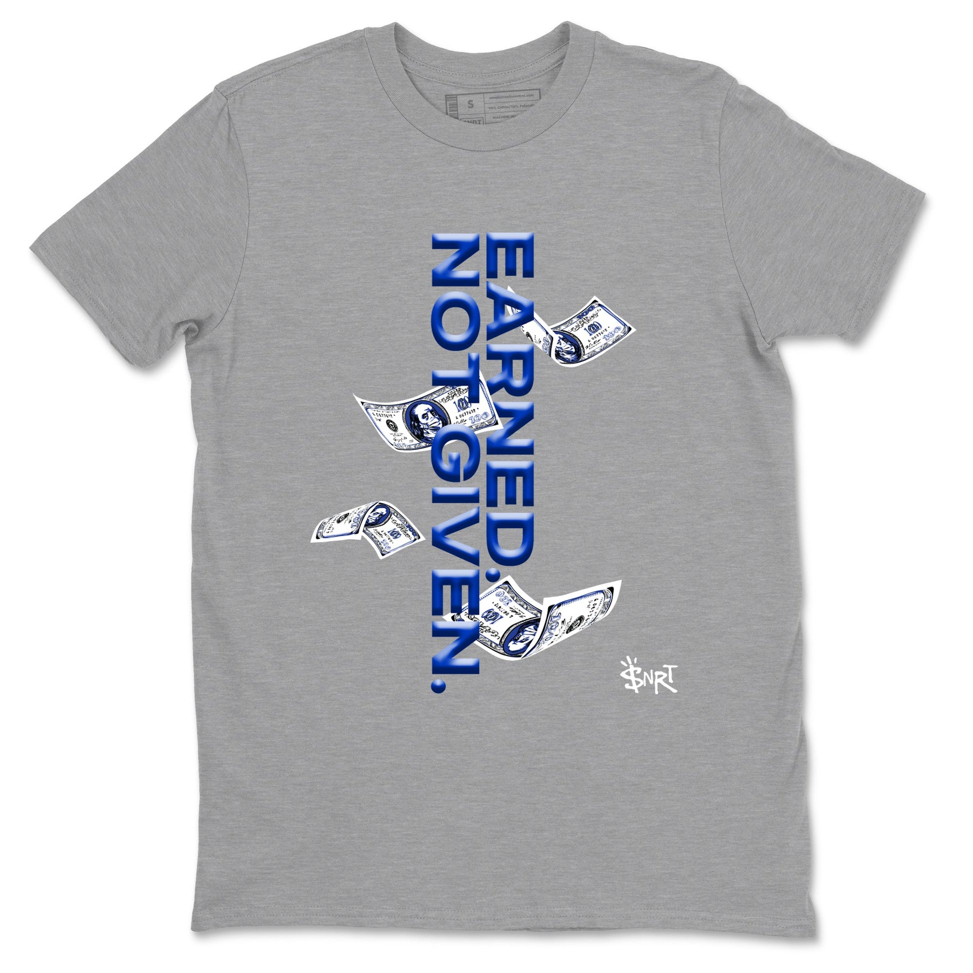 Air Foamposite One Royal shirts to match jordans Earned Not Given sneaker match tees Air Foamposite One Royal SNRT Sneaker Release Tees unisex cotton Heather Grey 2 crew neck shirts