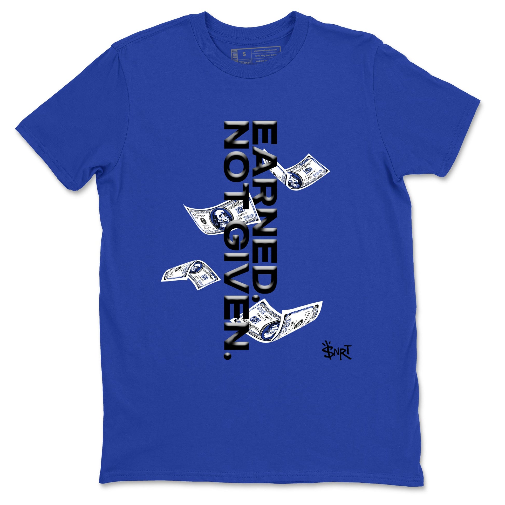 Air Foamposite One Royal shirts to match jordans Earned Not Given sneaker match tees Air Foamposite One Royal SNRT Sneaker Release Tees unisex cotton Royal Blue 2 crew neck shirts