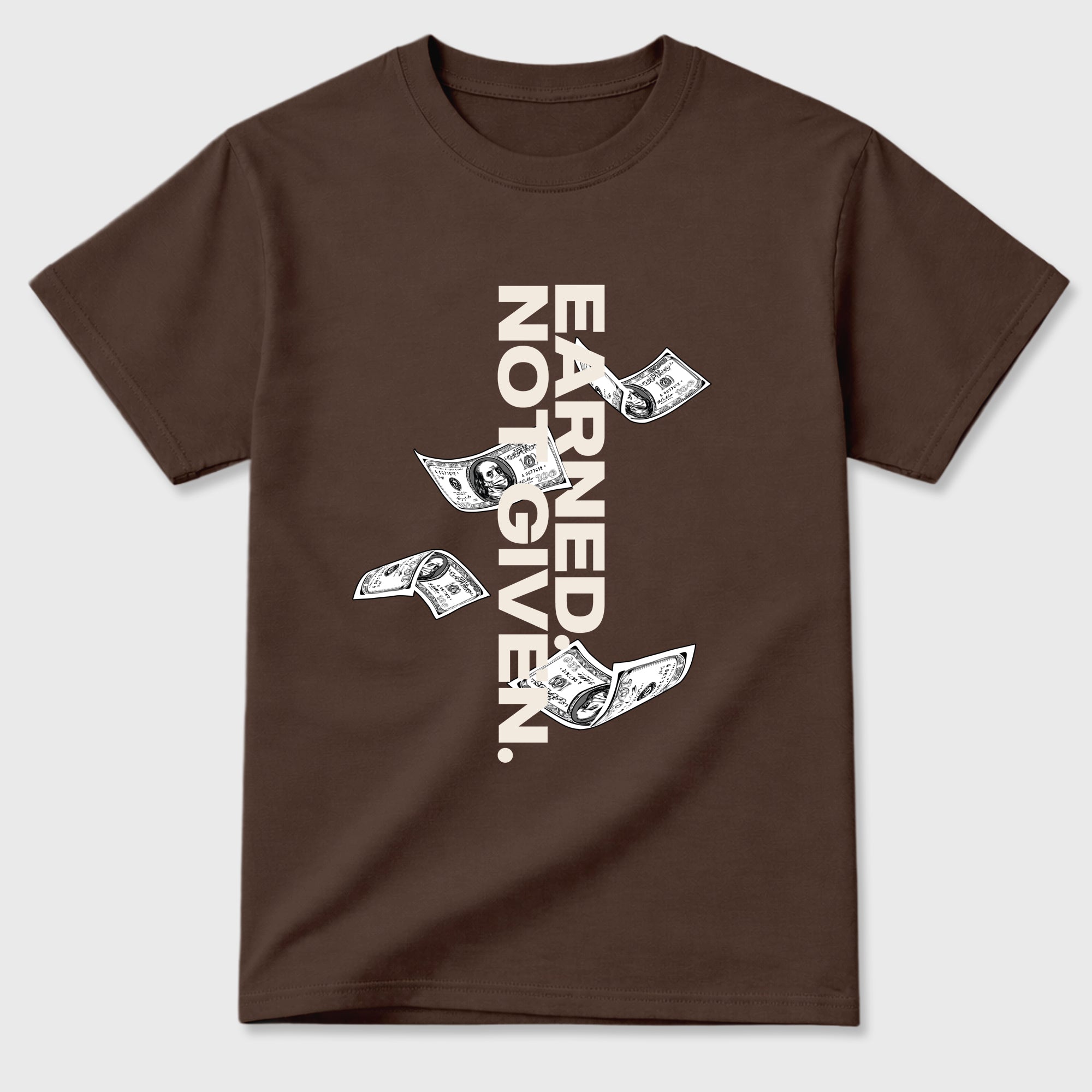 Earned Not Given Graphic T-Shirt featuring original streetwear artwork designed to match the Air Jordan 1 Love Letter. Dark Chocolate 2 Graphic T-Shirt.