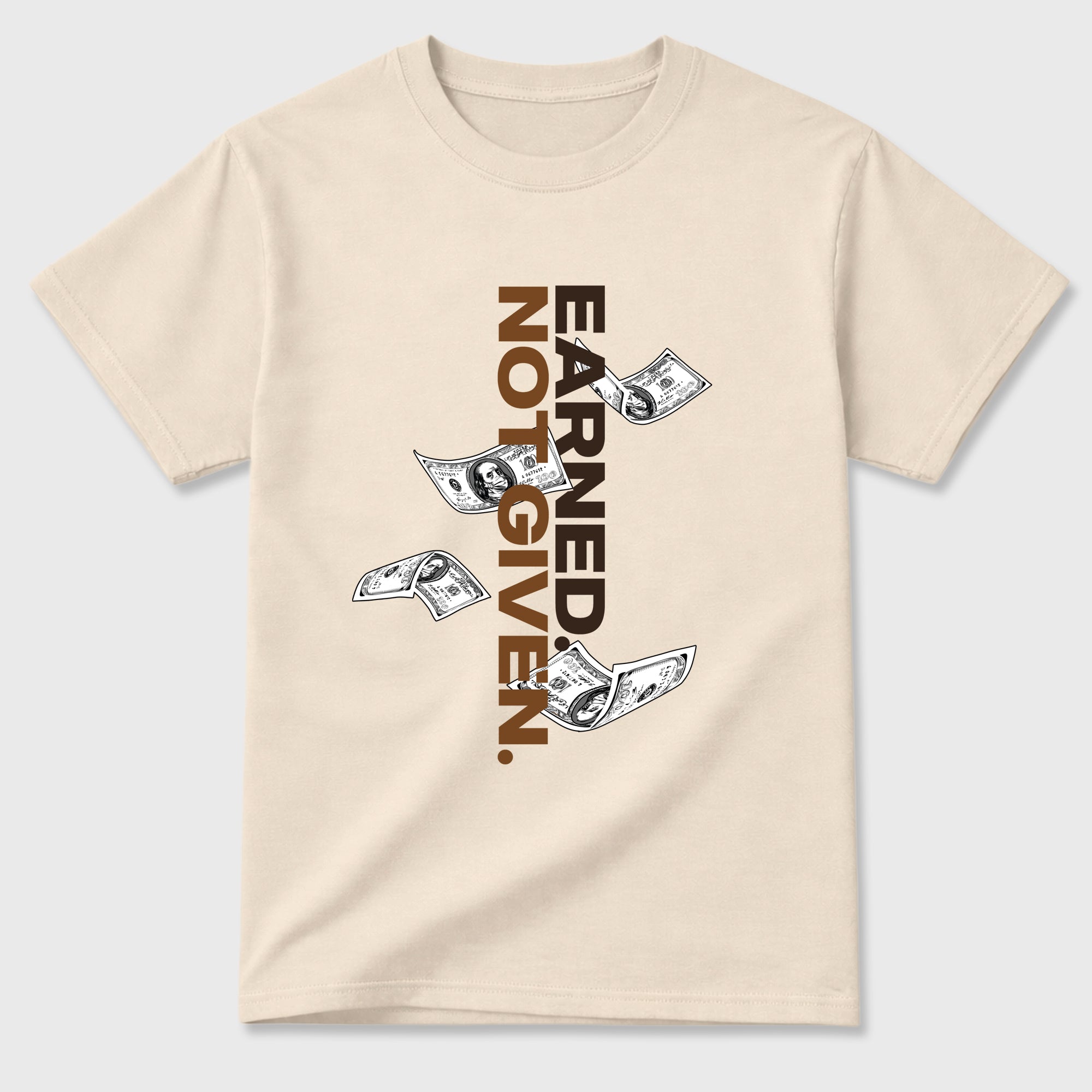 Earned Not Given Graphic T-Shirt featuring original streetwear artwork designed to match the Air Jordan 1 Love Letter. Natural 2 Graphic T-Shirt.