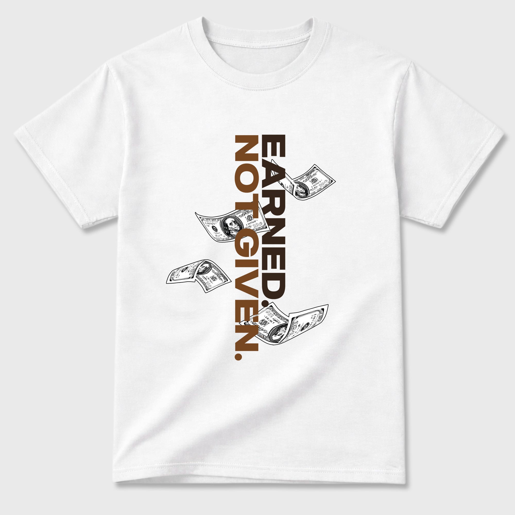 Earned Not Given Graphic T-Shirt featuring original streetwear artwork designed to match the Air Jordan 1 Love Letter. White 2 Graphic T-Shirt.