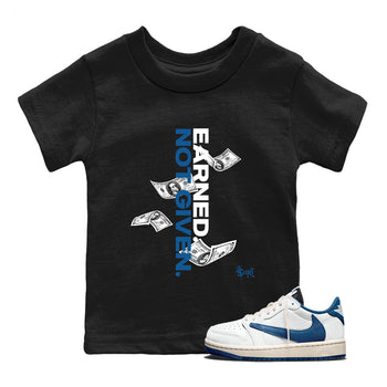 Sneaker Threads – Sneaker Threads To Match Air Jordan 1 Travis Scott Fragment Shoes – Earned Not Given Kids T-Shirt Black 1