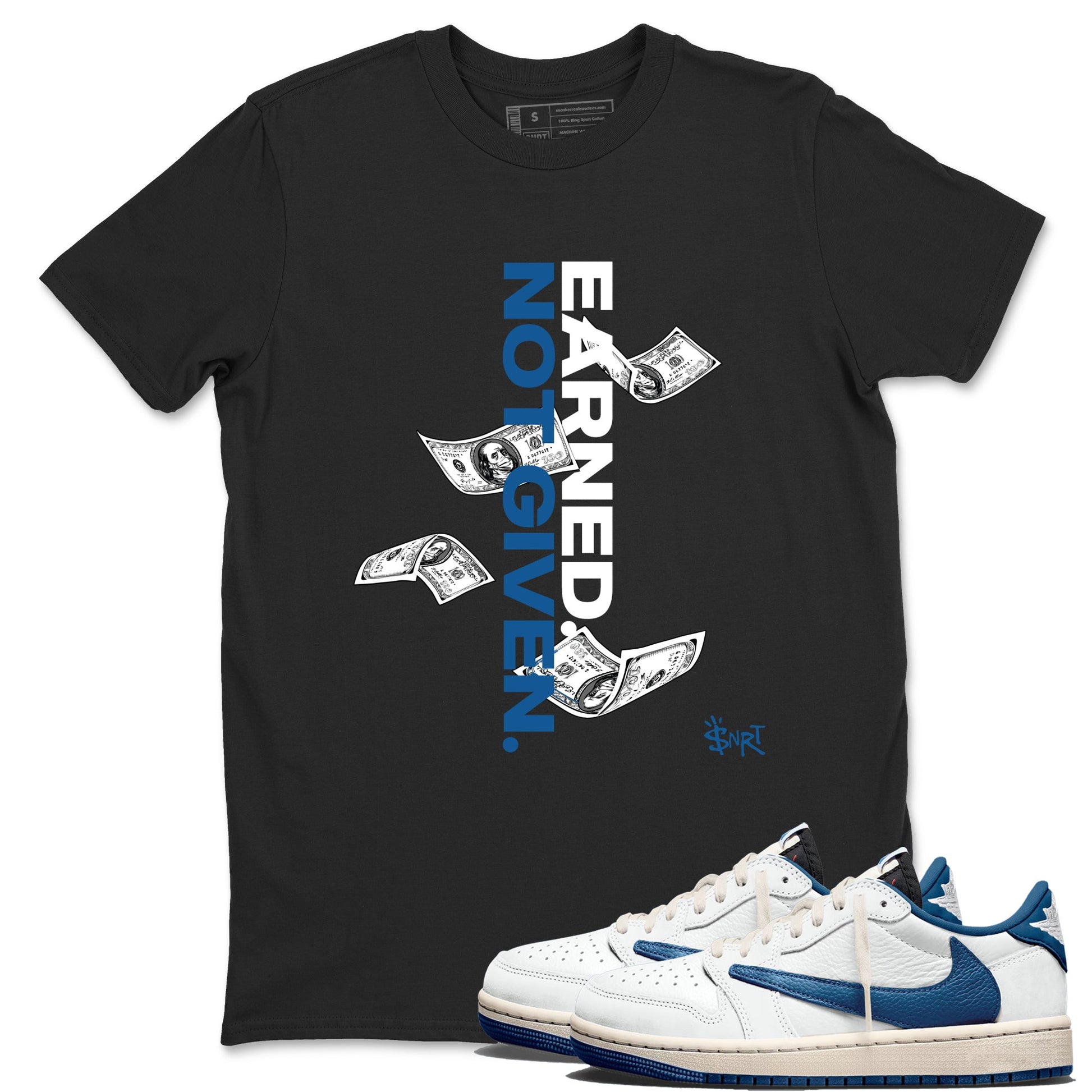 Sneaker Threads – Sneaker Threads To Match Air Jordan 1 Travis Scott Fragment Shoes – Earned Not Given Tee Black 1