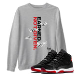 11s Bred Velvet shirts to match jordans Earned Not Given sneaker match tees Air Jordan 11 Retro Bred Velvet match shoes to clothes SNRT Sneaker Tees unisex cotton Heather Grey 1 shirts