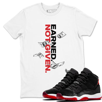11s Bred Velvet shirts to match jordans Earned Not Given sneaker match tees Air Jordan 11 Retro Bred Velvet match shoes to clothes SNRT Sneaker Tees unisex cotton White 1 shirts