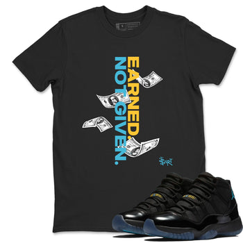 Sneaker match tees – Sneaker Tees To Match Air Jordan 11 Gamma Shoes – Earned Not Given Tee Black 1