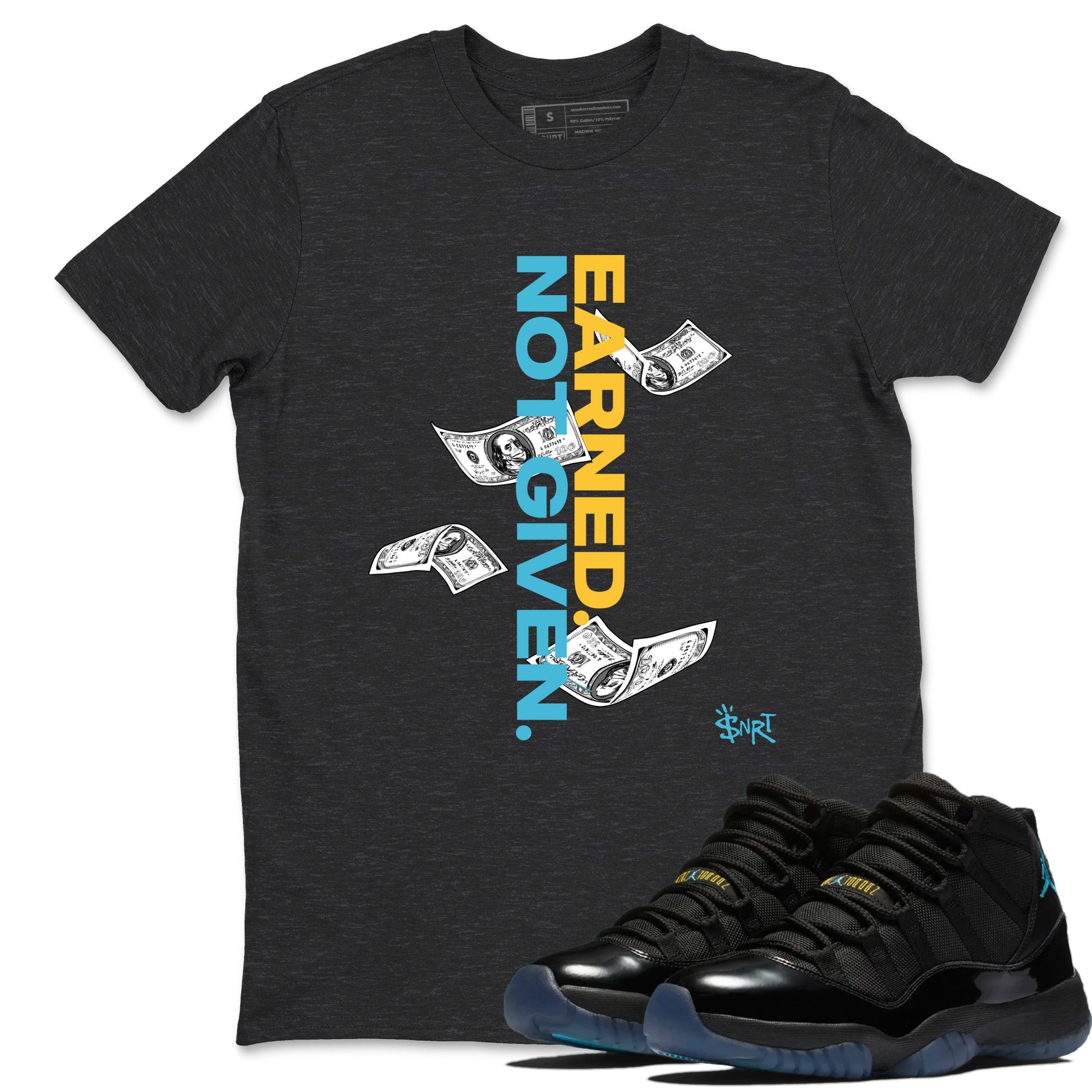Sneaker match tees – Sneaker Tees To Match Air Jordan 11 Gamma Shoes – Earned Not Given Tee Charcoal Heather 1