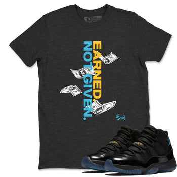Sneaker match tees – Sneaker Tees To Match Air Jordan 11 Gamma Shoes – Earned Not Given Tee Charcoal Heather 1