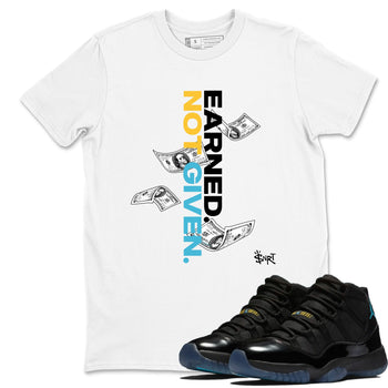 Sneaker match tees – Sneaker Tees To Match Air Jordan 11 Gamma Shoes – Earned Not Given Tee White 1
