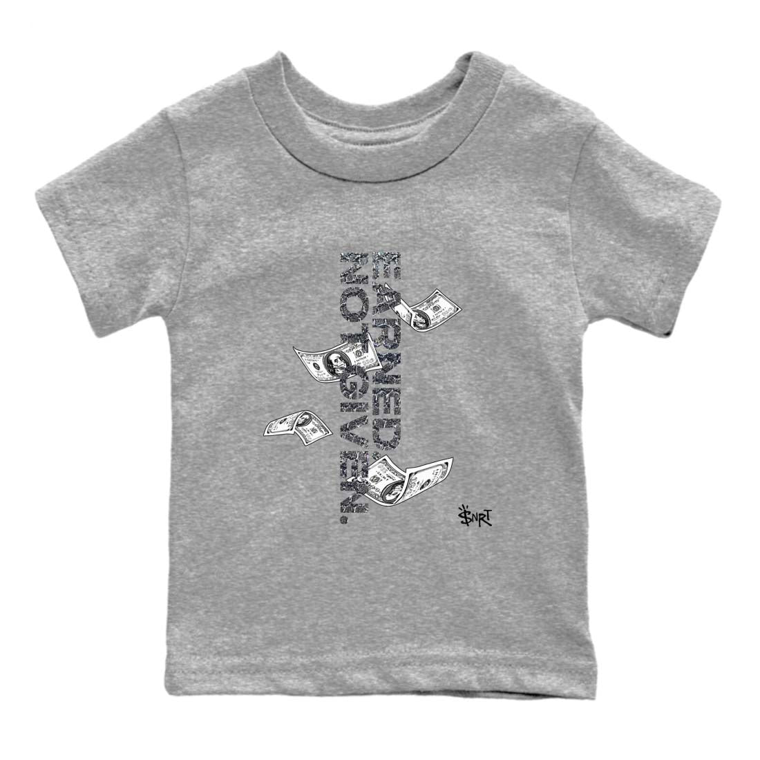 11s Year Of The Snake shirts to match jordans  Earned Not Given shirts to match jordans Air Jordan 11 Retro Low Year Of The Snake match shoes to clothes SNRT Sneaker Tees Youth Baby Heather Grey 2 tee