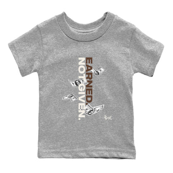 AJ12 Baroque Brown shirts to match jordans Earned Not Given best t shirts to wear with jordans SoleFly x Jordan 12 Baroque Brown match shoes to clothes SNRT Sneaker Tees Youth Baby Heather Grey 2 tee