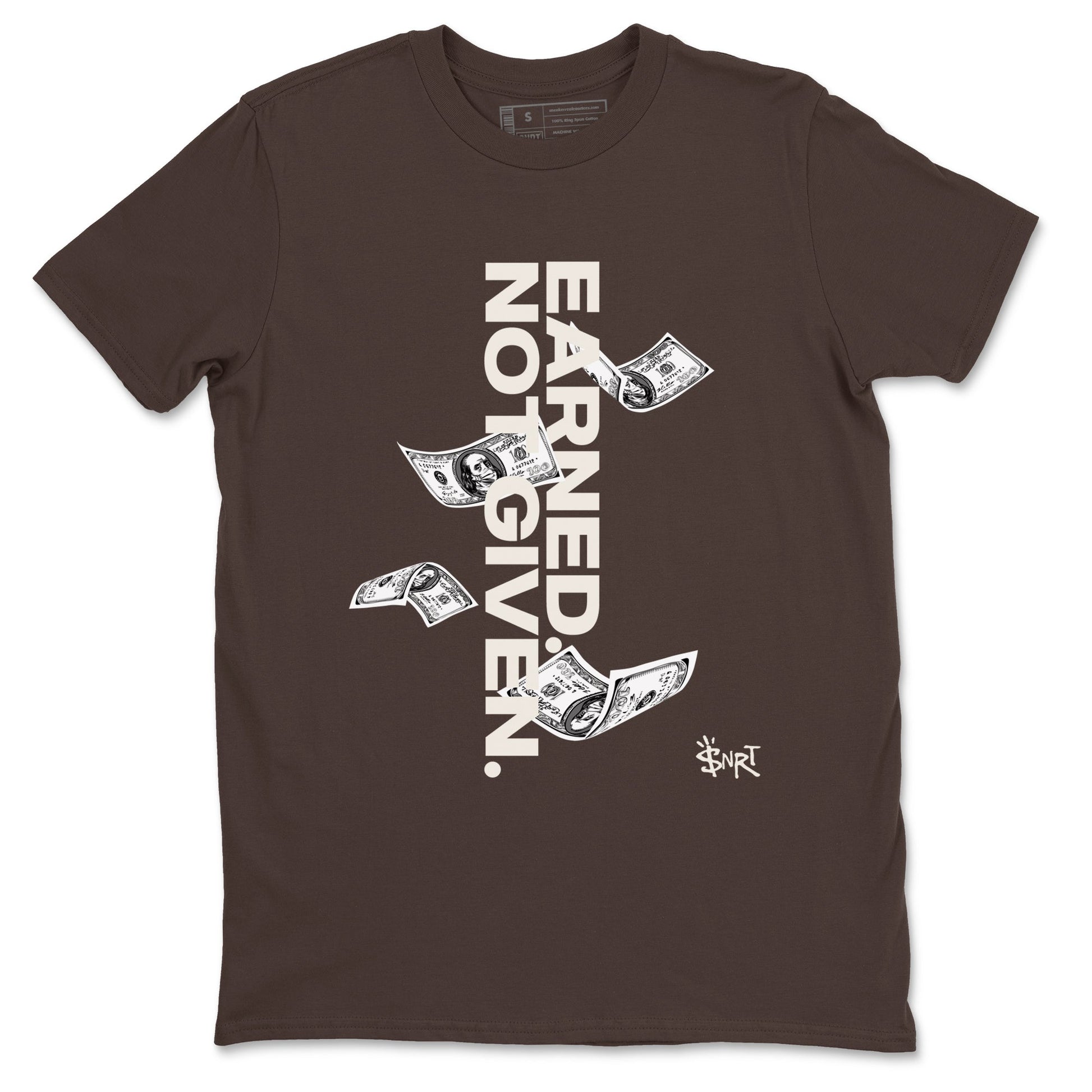 AJ12 Baroque Brown shirts to match jordans Earned Not Given best t shirts to wear with jordans SoleFly x Jordan 12 Baroque Brown match shoes to clothes SNRT Sneaker Tees unisex cotton Dark Chocolate 2 shirts