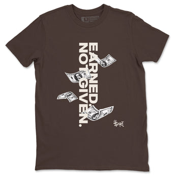 AJ12 Baroque Brown shirts to match jordans Earned Not Given best t shirts to wear with jordans SoleFly x Jordan 12 Baroque Brown match shoes to clothes SNRT Sneaker Tees unisex cotton Dark Chocolate 2 shirts