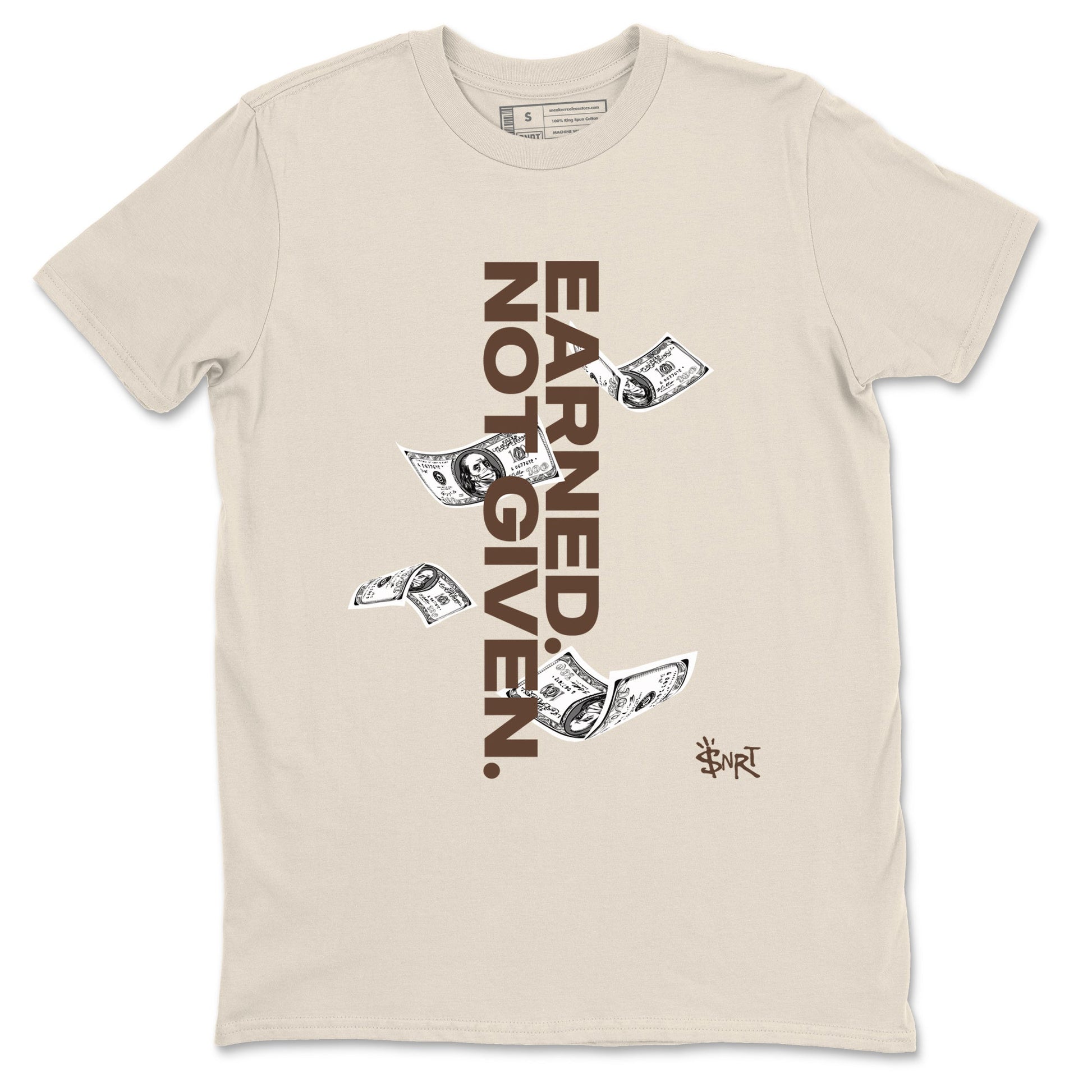 AJ12 Baroque Brown shirts to match jordans Earned Not Given best t shirts to wear with jordans SoleFly x Jordan 12 Baroque Brown match shoes to clothes SNRT Sneaker Tees unisex cotton Natural 2 shirts