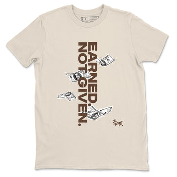 AJ12 Baroque Brown shirts to match jordans Earned Not Given best t shirts to wear with jordans SoleFly x Jordan 12 Baroque Brown match shoes to clothes SNRT Sneaker Tees unisex cotton Natural 2 shirts