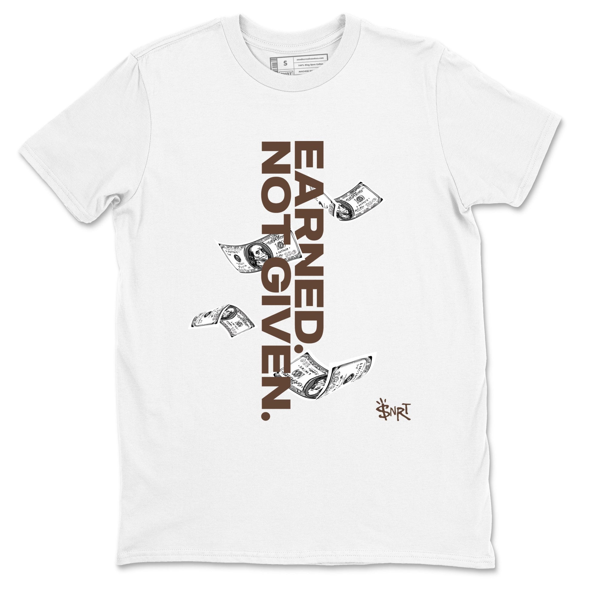 AJ12 Baroque Brown shirts to match jordans Earned Not Given best t shirts to wear with jordans SoleFly x Jordan 12 Baroque Brown match shoes to clothes SNRT Sneaker Tees unisex cotton White 2 shirts